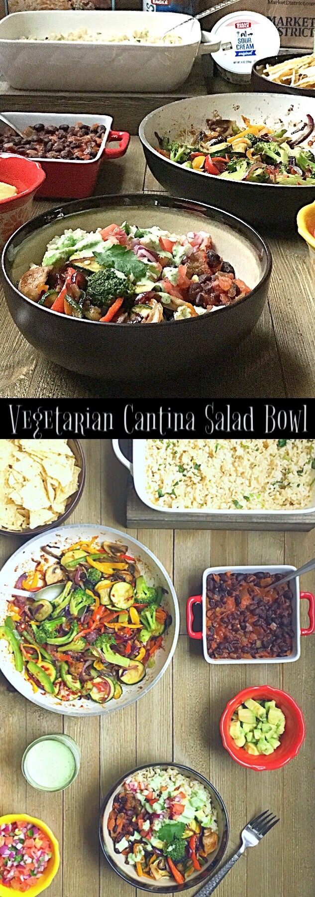 Vegetarian Cantina Salad Bowl with Giant Eagle Curbside Express Delivery #ad #GiantEagleDelivers #vegetariansalad #texmex #cantinasalad #easyrecipes 
