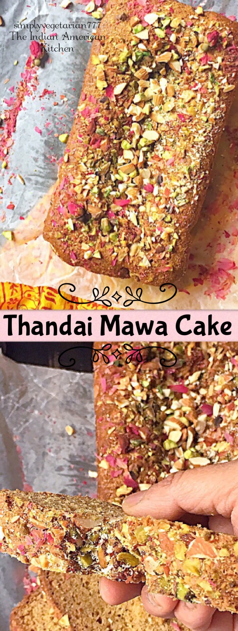Thandai Mawa Cake is a rich and decadent cake made with Thandai flavors and Mawa (milk solids). It tastes like Indian Mithai and has super moist texture. This cake is perfect to celebrate any Indian Festival. #egglesscake #eggfreecake #thandairecipe #mawacake #fusioncakes #indiancake #mithaicake