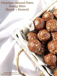 Easy Quick Chocolate Almond Dates Energy Bites – 4 Ingredients Recipe
