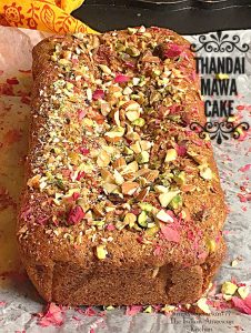 Easy Thandai Mawa Cake Eggless Recipe
