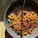 Kung Pao Spaghetti Hot Spicy Noodles is the perfect recipe that is easy, simple and oh-so delicious. It is made using Spaghetti with Asian flavors of spicy kung pao. A perfect Vegetarian Chinese Take Out can now be enjoyed at home. #vegetarianasianrecipes #kungpao #copycatCPKspaghetti #spicynoodles #spicyspaghetti #chinesetakeoutrecipes