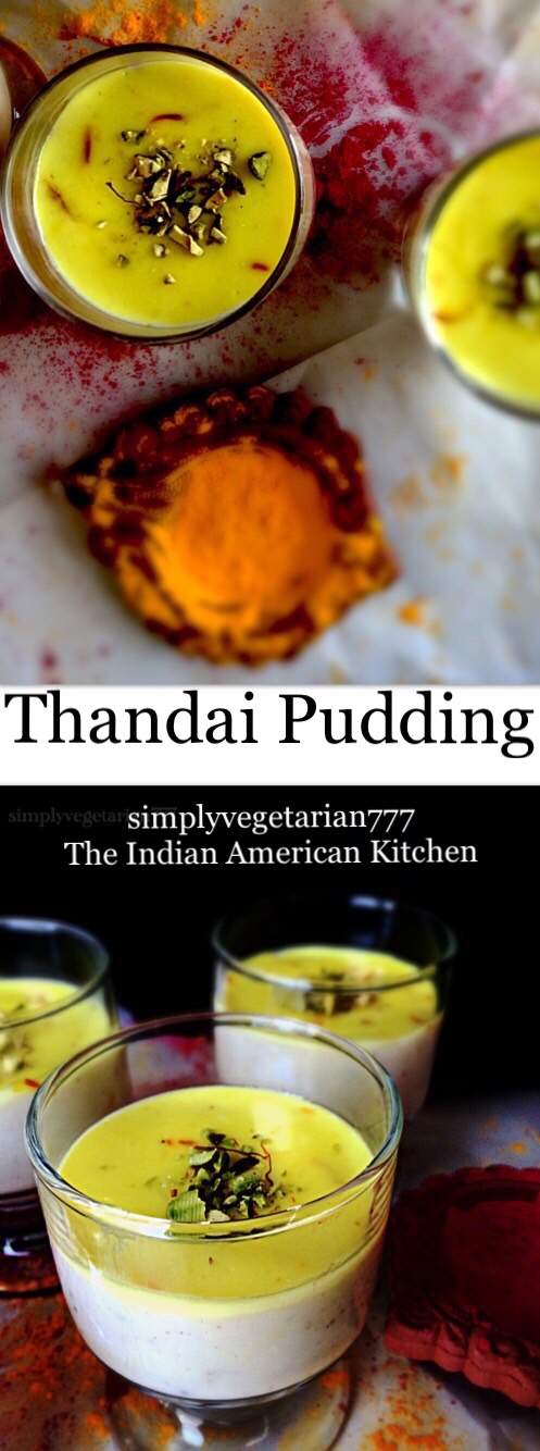 Thandai Pudding is a delicious dessert delicately flavored with Thandai Spice Mix, a festive spice mix. It is a fusion dessert perfect for your festivals and Holi. #holidesserts #pudding #eggfreedessert #thandairecipe #indiandesserts