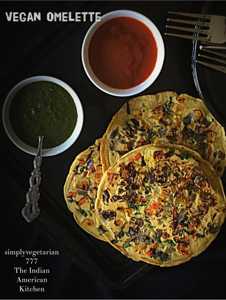 Vegan Omelette is a simple,easy and flavorful recipe made with Chickpea Flour. It is called Omelette because of its soft and fluffy texture that is similar to the one made with eggs. The best part is that it is Gluten free as well. #veganbrunch #veganmeal #veganbreakfast #veganomelette #eggfreerecipes #egglessrecipes #chickpeaflourrecipes #besan #glutenfreerecipes #glutenfreebrunch #meatlessmeals #meatfreebrunch #meatlesseasterrecipes #omelette