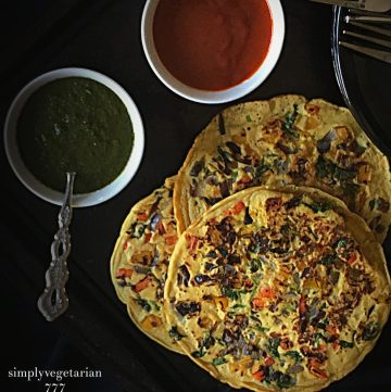 Vegan Omelette is a simple,easy and flavorful recipe made with Chickpea Flour. It is called Omelette because of its soft and fluffy texture that is similar to the one made with eggs. The best part is that it is Gluten free as well. #veganbrunch #veganmeal #veganbreakfast #veganomelette #eggfreerecipes #egglessrecipes #chickpeaflourrecipes #besan #glutenfreerecipes #glutenfreebrunch #meatlessmeals #meatfreebrunch #meatlesseasterrecipes #omelette