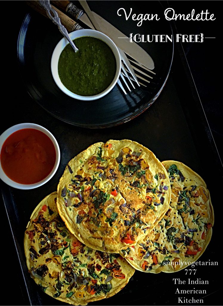 Vegan Omelette is a simple,easy and flavorful recipe made with Chickpea Flour. It is called Omelette because of its soft and fluffy texture that is similar to the one made with eggs. The best part is that it is Gluten free as well. #veganbrunch #veganmeal #veganbreakfast #veganomelette #eggfreerecipes #egglessrecipes #chickpeaflourrecipes #besan #glutenfreerecipes #glutenfreebrunch #meatlessmeals #meatfreebrunch #meatlesseasterrecipes #omelette