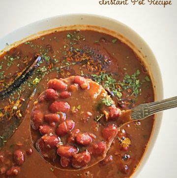 Punjabi Rajma Masala Instant Pot Recipe is a perfect way to enjoy authentic Punjabi Rajma with less effort. This is a No Onion & No Garlic Rajma Recipe and still has the perfect texture, flavor, and aroma. It is best served with Perfectly Cooked Basmati Rice. #rajmacurry #rajmah #rajma #rajmamasala #indiancurry #redkidneybeans #instantpotcurry #instantpotvegancurry #instantpotglutenfree #instantpotvegetarianmeals #vegancurry #plantbased