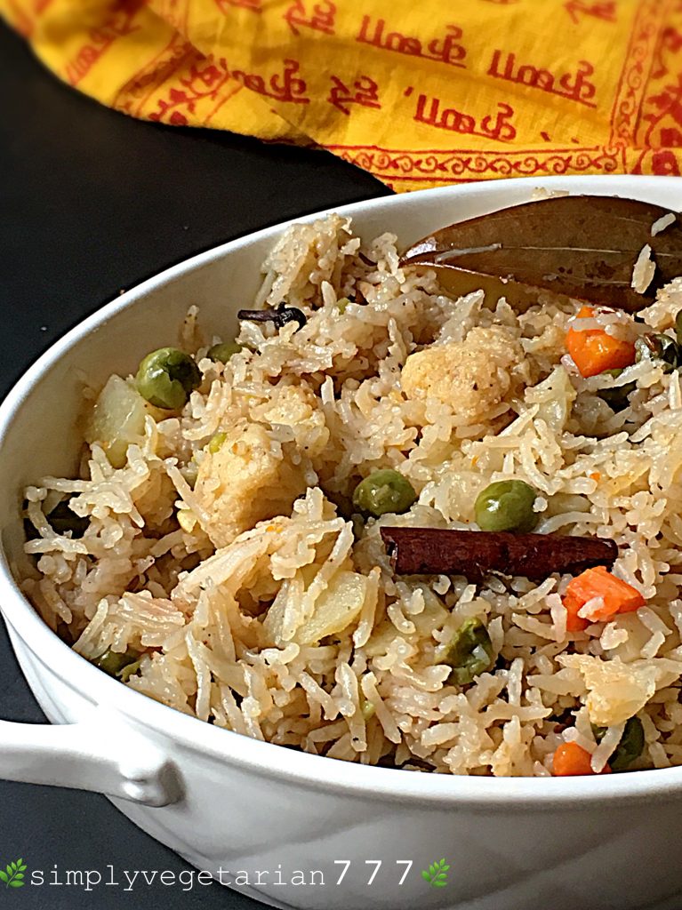 Vegetable Pulav Instant Pot Recipe is perfect for all the Pulav and Instant Pot Fans. You will get perfect texture Pulav every time, when cooked in Instant Pot. It is an easy, simple and efficient method. cooking in Pan & Pressure Cooker methods given too. #vegetablepulav #vegetablepilaf #vegetablepulao #instantpotindianrecipes #instantpotveganindianrecipes #instantpotglutenfreeindianrecipes #instantpotricerecipes #instantpotpulao #instantpotpulav #instantpotpilaf #instantpoteasyrecipes #ricerecipes