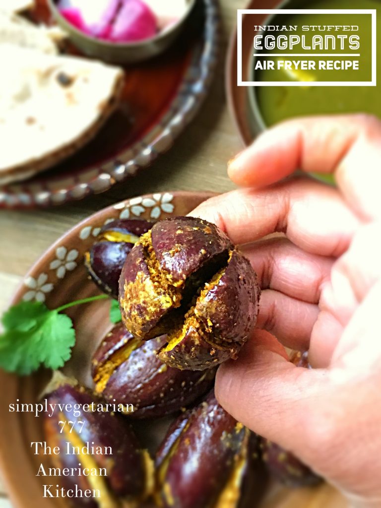 Bharwaan Baingan Air Fryer Recipe - Indian Stuffed Eggplants in Air-fryer