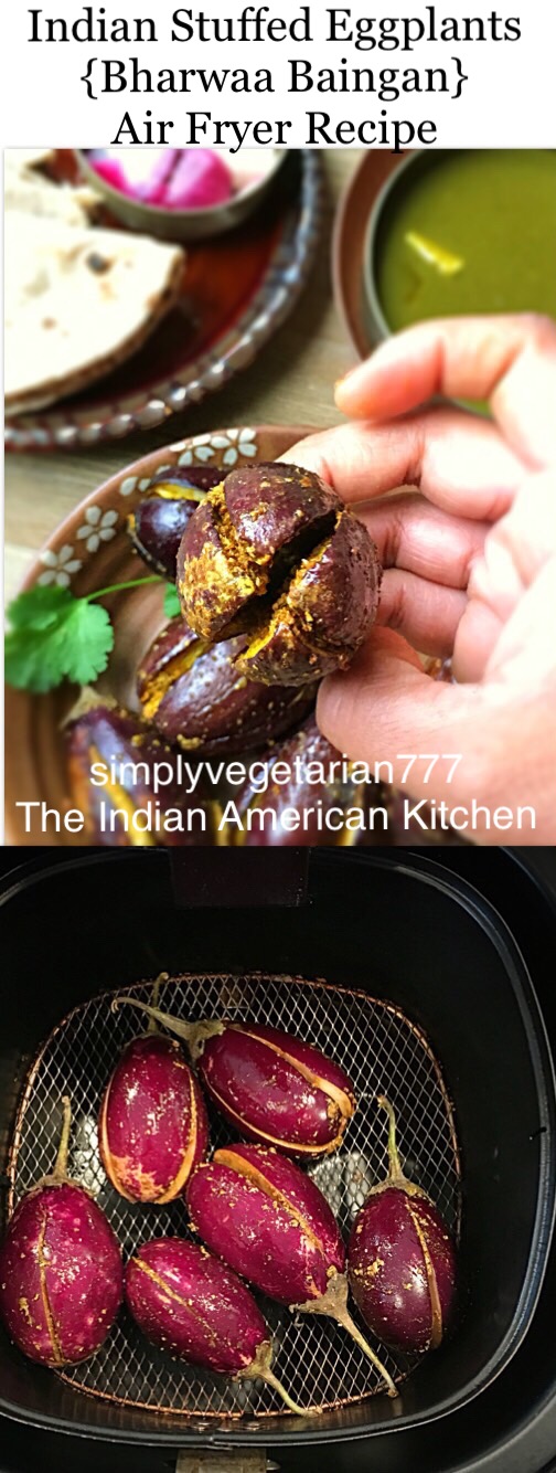 Bharwaan Baingan Air Fryer Recipe is an EASY, EFFICIENT & DELICIOUS Recipe for all the Eggplant lovers. This dish can be made in 15 minutes from start to finish and with VERY LESS OIL. Easy to Make and Yummy to Eat. #airfryerrecipes #vegetarianairfryerrecipe #glutenfreevegan #plantbased #philipsairfryer #eggplantrecipes #indianrecipes #indianairfryerrecipes #indianeggplantrecipes #eggplantairfryer