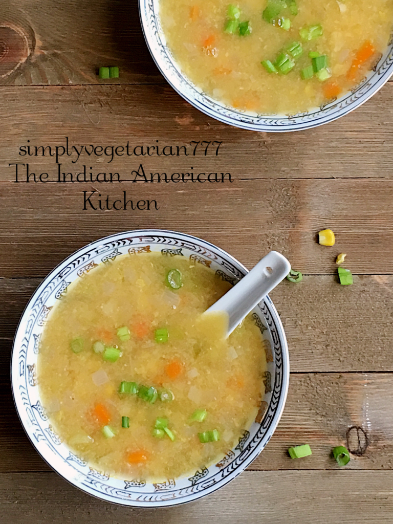 Asian Sweet Corn Soup is really DELICIOUS in taste and super EASY to make. It is delicate in texture and mildly flavored with only a few ingredients. It is VEGAN and can be made GLUTENFREE. Instructions for STOVE TOP SWEET CORN SOUP are also given in the recipe. #asiansoup #asianrecipe #vegansoup #sweetcornsoup #instantpotsoup #instantpotvegan #instantpotasianrecipes #cornrecipes