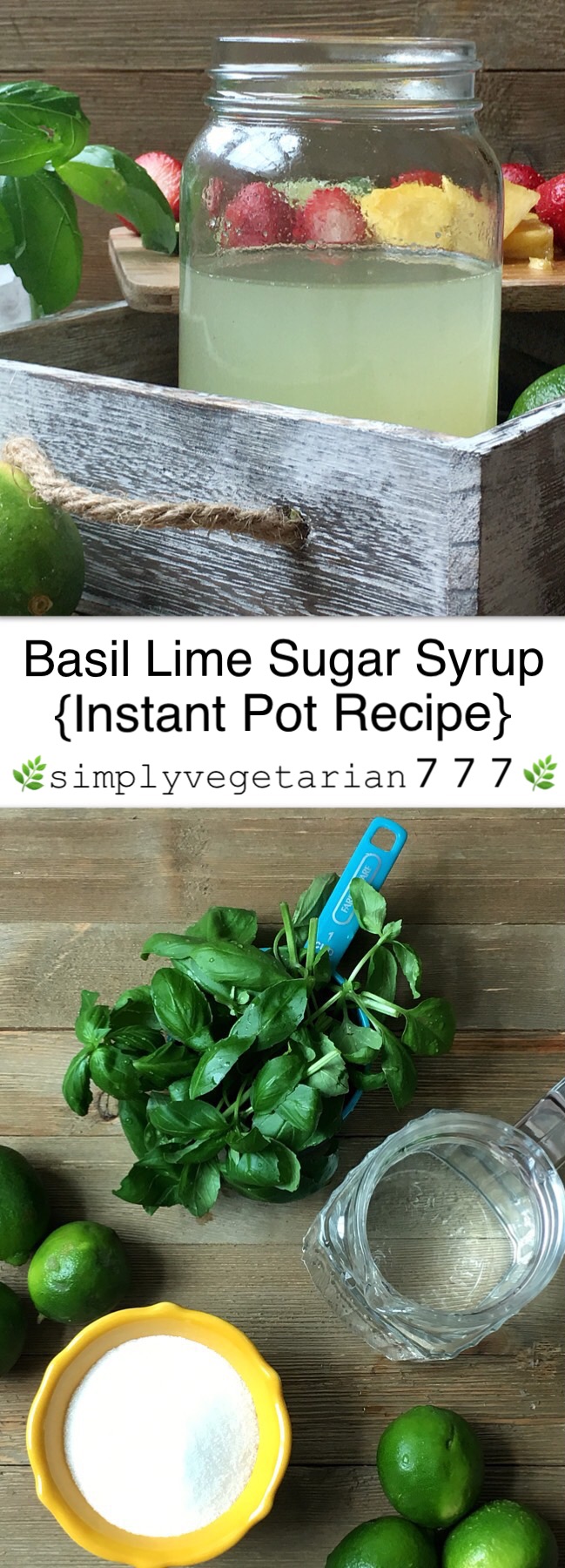 Instant Pot Basil Simple Syrup Recipe is a must try in summers. It is a flavorful simple sugar syrup enhanced with Basil and Lime. The syrup made in Instant Pot serves as a perfect base to make drinks of your choice. You can use the syrup in making mocktails, cocktails, spritzers, sodas, and much more. Read the post to discover the magic of this easy 4 INGREDIENTS RECIPE. #sugarsyrup #simplesyrup #basilsyrup #instantpotsyruprecipe #instantpotrecipe