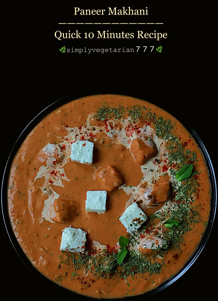 This 10 Minutes Quick Easy Paneer Makhani Recipe is a must try for all the Paneer lovers. It is QUICK + EASY + EFFICIENT + DELICIOUS. This curry tastes best with soft Naan or Tandoori Roti. It is perfect to try on any busy weekday or a lazy weekend. #paneer #paneerrecipes #paneermakhani #tofumakhani #mughlai #quickcurry #easycurry