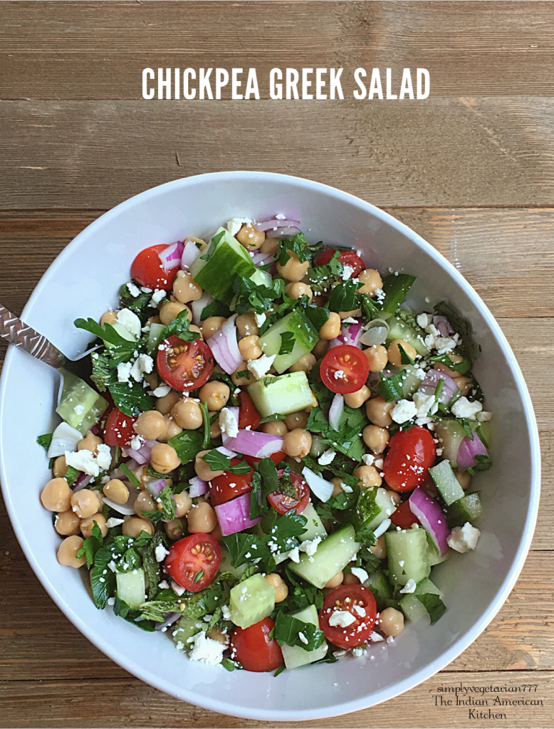 Greek Chickpea Salad with Green Goddess Dressing - The Beach House Kitchen