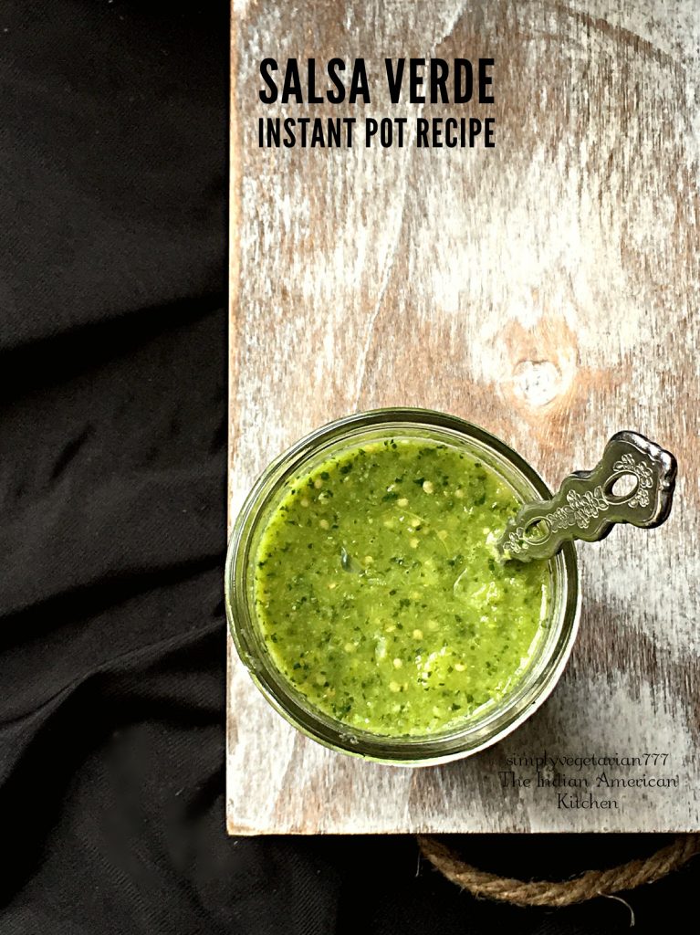 Salsa Verde Instant Pot Recipe is a finger-licking Mexican Sauce made with simplest ingredients. It is super easy to make in Instant Pot and is full of blasting flavors. IIt goes great with Nachos, Burritos, Fajitas, Tex Mex Bowls and more. #sauce #salsaverde #greensalsa #instantpotrecipe #mexican #mexicansauce 