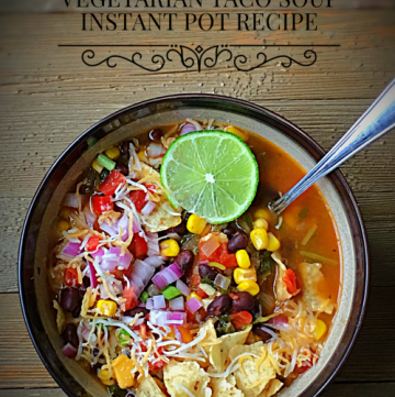 This Tex Mex Style Vegetarian Taco Soup Instant Pot Recipe is very easy & simple to make. It is bold and full of flavors. Stove Top cooking Instructions and Video is included for better understanding. #instantpotsoup #instantpotvegetarianrecipes #tacosoup #texmex #vegetariansoup