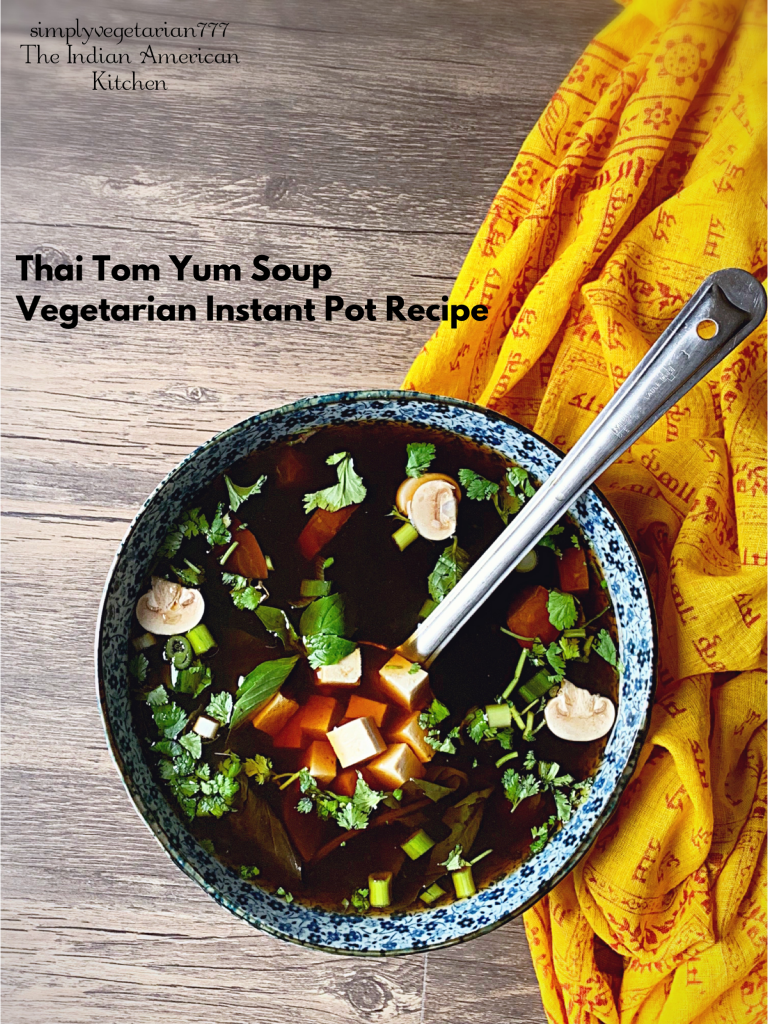 This recipe of Thai Tom Yum Soup is a super yummy and easy soup made in Instant Pot. The best part is that my recipe is Vegan + gluten-free, and light + filling. #thaisoup #asianvegetarian #vegetarianinstantpot #thaitomyumsoup #tomyuminstantpot