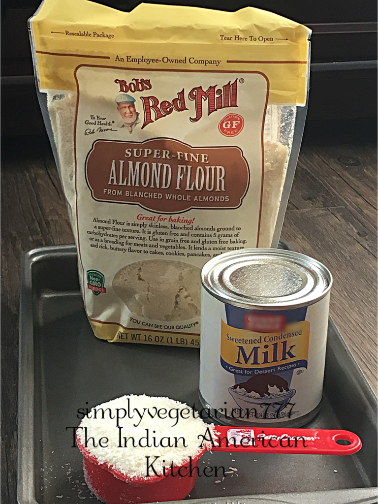 Almond Coconut Fudge is made with just 3 Ingredients. This fudge is so easy and quick to put together and is fingerlicking delicious. #fudge #easyfudgerecipe #easysnack #quickdessert #almondflour #bobsredmill