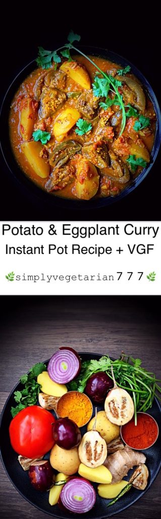 Aloo Baingan Curry in Instant Pot - Vegan Potato & Eggplant Curry