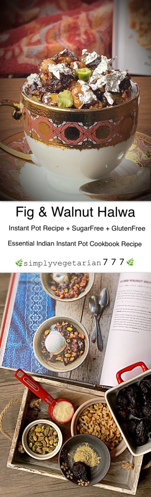Fig Walnut Halwa is a delicious dessert made in Instant Pot. It is a simple and easy recipe. This halwa is perfect for celebrating any occasion or festival. #fig #walnut #halwa #instantpotdessert #sugarfreedessert #glutenfreedessert
