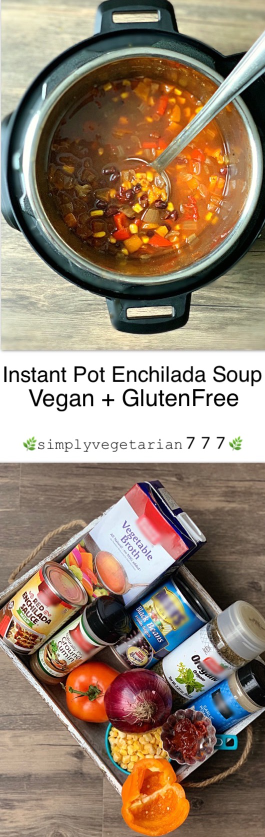 Vegetarian Enchilada Soup Instant Pot Recipe Video Attached