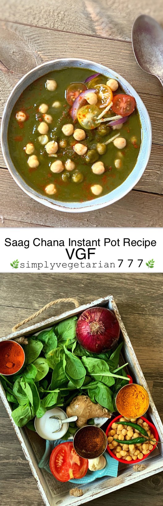 Chana Saag Instant Pot Recipe is finger licking delicious. It is very easy to make Chana Saag in Instant Pot. You can serve it with Rice or Naan. #chanasaag #saag #chanamasala #palaksaag #spinach #chickpes #instantpotchanasaag #veganrecipes #indianvegan #glutenfreevegan