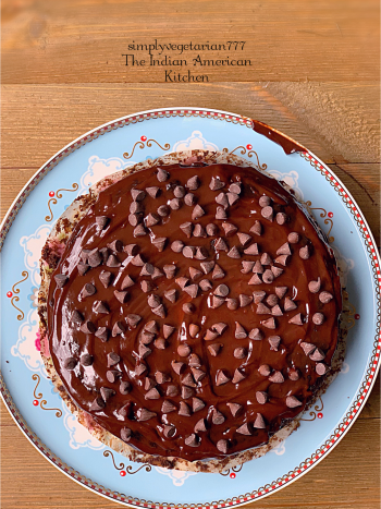 Basic Eggless Chocolate Tea Cake with Dark Chocolate Chips