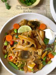 Thai Curry Noodles Instant Pot Recipe is a delicious recipe. It is loaded with vegetables, super easy to make and is VEGAN. This is quick to put together and so comforting. #Thaicurrynoodlesinstantpot #instantpotthairecipes #instantpotveganthai #ThaiCurryNoodles #RedThaiCurryNoodles #Asianvegan