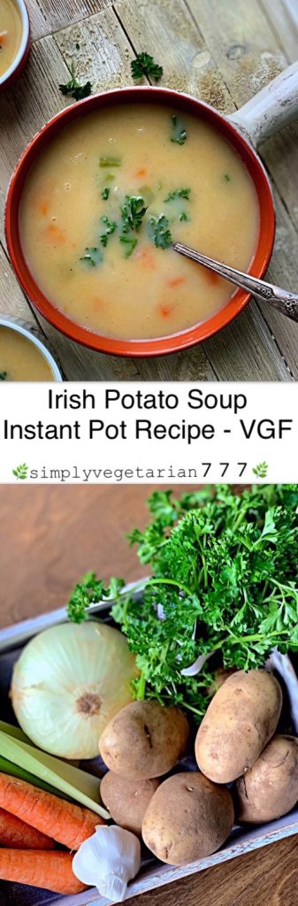 Instant Pot Irish Potato Soup is a Delicious recipe, that is Easy & Quick. Irish Potato Soup is a filling soup inspired from Irish Cuisine. #irishpotatosoup #veganpotatosoup #potatostew #easysouprecipes #instantpotirishpotatosoup #instantpotveganrecipes