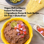 This 3 Ingredients Refried Beans Instant Pot Recipe is a keeper recipe. All the Tex Mex food lovers will love this VEGAN REFRIED BEANS recipe. It is quick, easy and needs no prep at all. Just dump it all in your Instant Pot and you have the best REFRIED BEANS ever. #instantpotrefriedbeans #veganrefriedbeans #mexicanbeans #easybeans #pintobeans