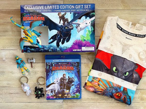 What is inside How to train your dragon Walmart Exclusive DVD Gift Set?