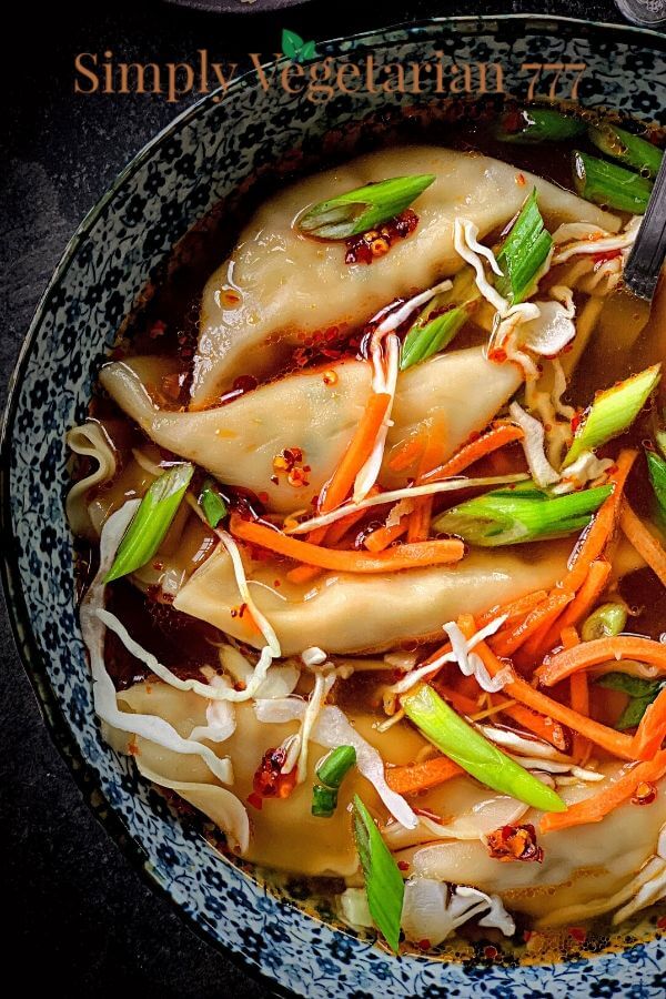 Instant Pot Wonton Soup Recipe - Vegetarian - simplyvegetarian777