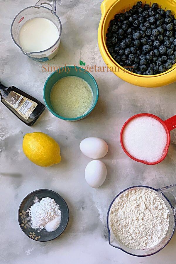 Ingredients of lemon cake