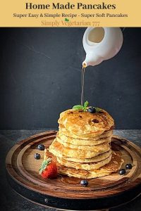 Pancakes Soft and Fluffy served with Chocolate Sauce