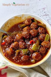 Instant Pot General Tso’s Meatballs Vegan Recipe