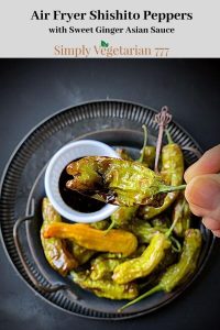 Air Fryer Shishito Peppers with Asian Sauce