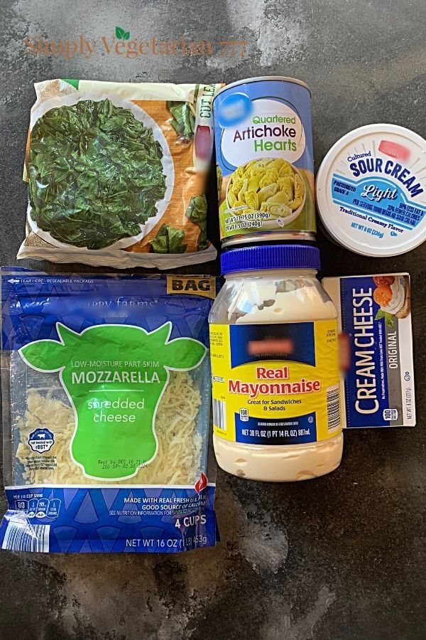 what are the ingredients of spinach artichoke dip?
