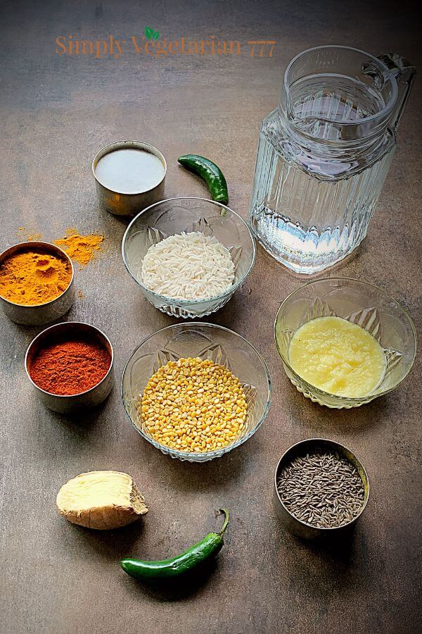 ingredients of khichdi
