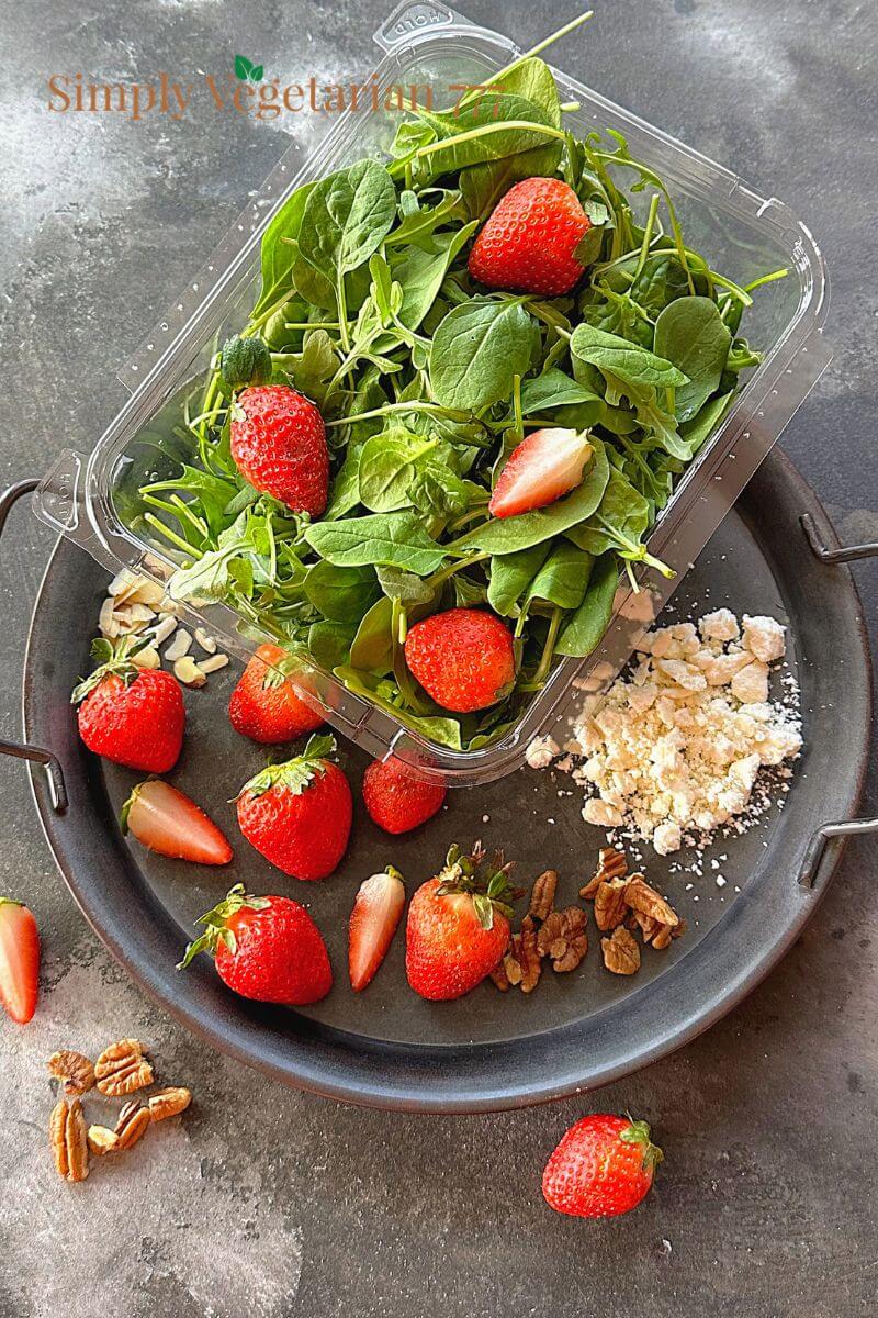 Easy Spinach Strawberry Salad Recipe - simplyvegetarian777