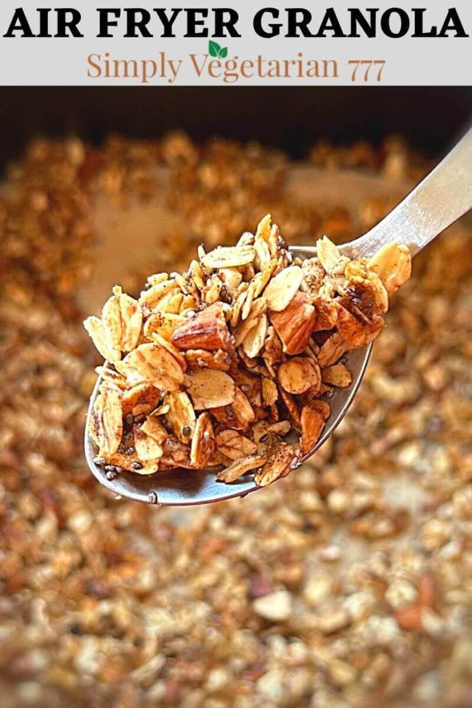 It is so easy to make granola in air fryer. It is a perfect topping to your parfaits, yogurt bowls, smoothie bowls or as a snack.
